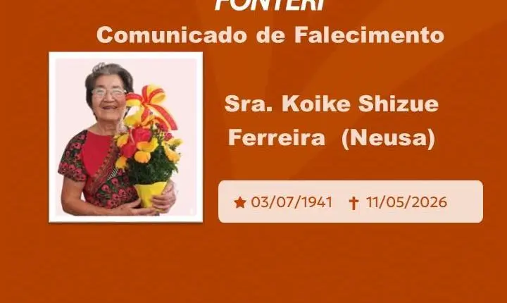 Com pesar, nos despedimos da Sra. Koike Shizue Ferreira.   