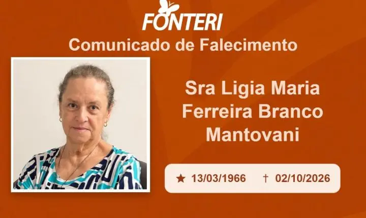 Com pesar, nos despedimos da Sra. Ligia Maria Ferreira Branco Mantovani 