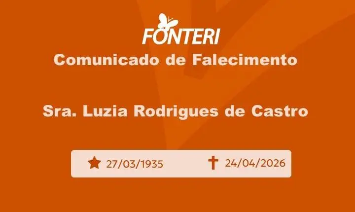 Com pesar, nos despedimos da Sra. Luzia Rodrigues de Castro