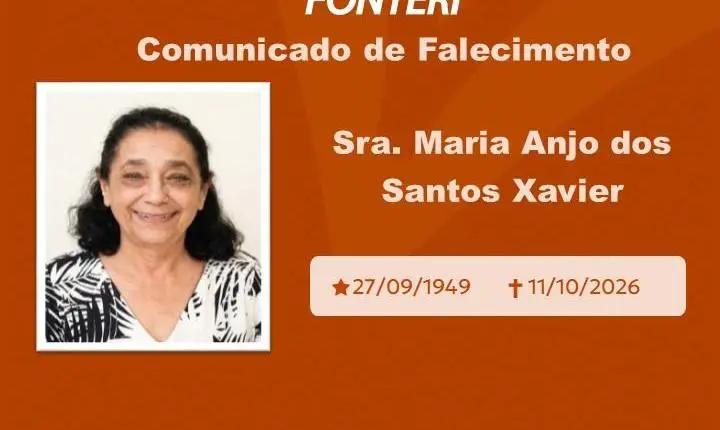 Com pesar, nos despedimos da Sra. Maria Anjo Dos Santos Xavier .