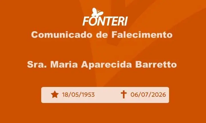 Com pesar, nos despedimos da Sra. Maria Aparecida Barretto