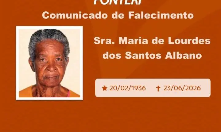 Com pesar, nos despedimos da Sra. Maria de Lourdes dos Santos Albano.