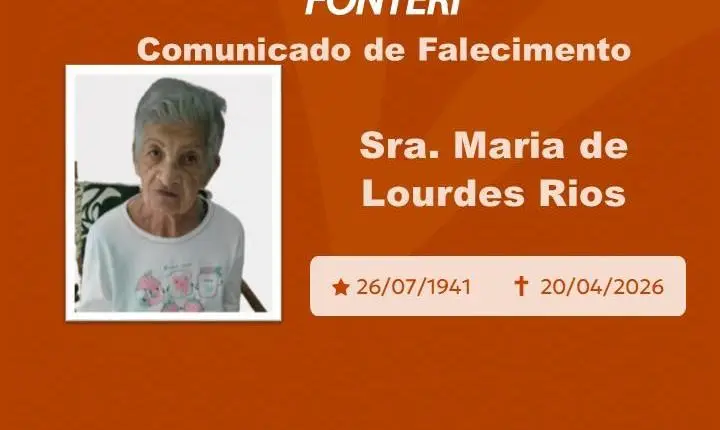 Com pesar, nos despedimos da Sra. Maria de Lourdes Rios.