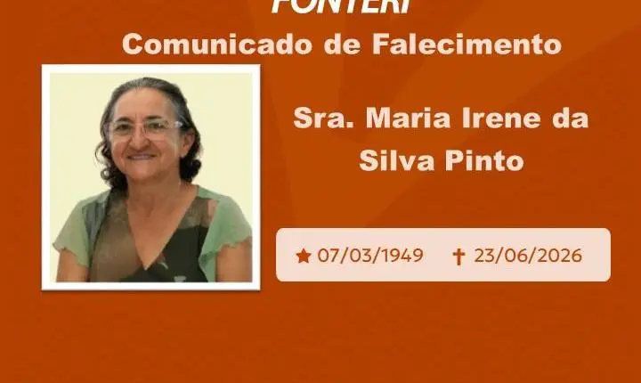 Com pesar, nos despedimos da Sra. Maria Irene da Silva Pinto.