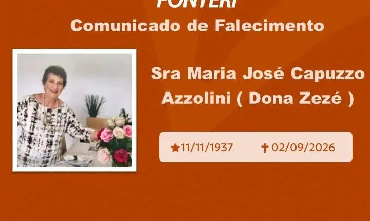 Com pesar, nos despedimos da Sra. Maria José Capuzzo Azzolini 