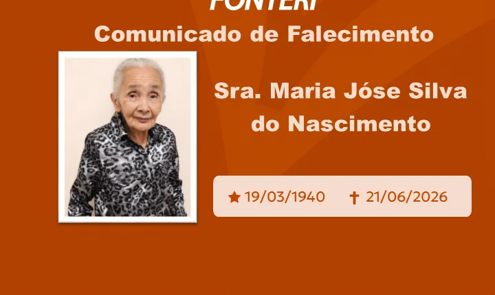 Com pesar, nos despedimos da Sra. Maria José Silva do Nascimento