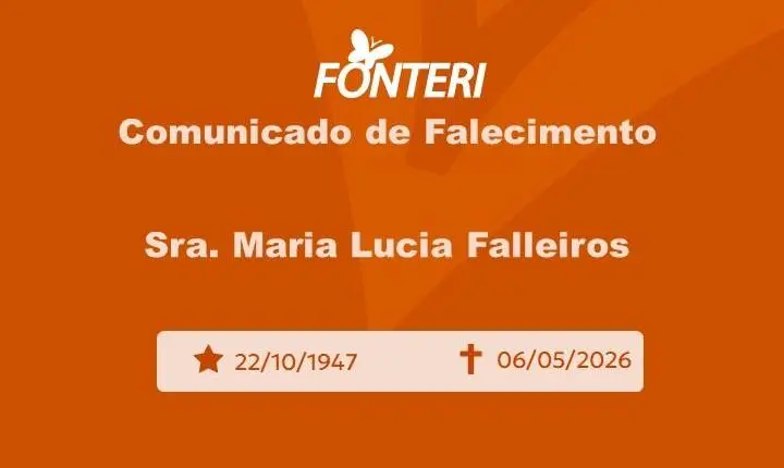 Com pesar, nos despedimos da Sra. Maria Lucia Falleiros