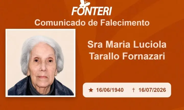 Com pesar, nos despedimos da Sra. Maria Luciola Tarallo Fornazari