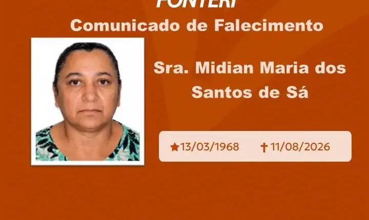 Com pesar, nos despedimos da Sra. Midian Maria dos Santos de Sá