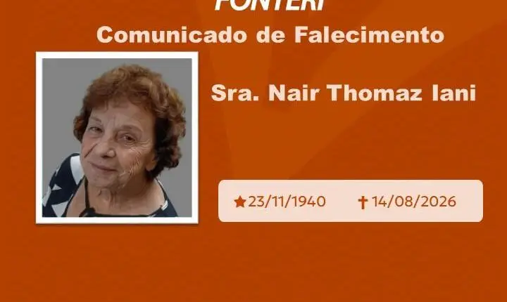 Com pesar, nos despedimos da Sra. Nair Thomaz Iani