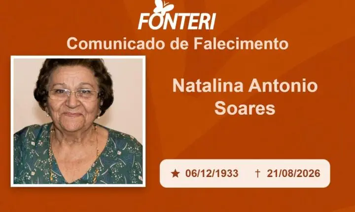 Com pesar, nos despedimos da Sra. Natalina Antonio Soares