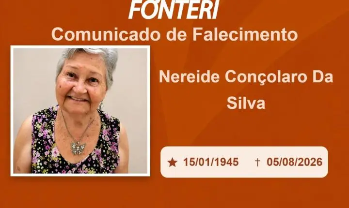 Com pesar, nos despedimos da Sra. Nereide Conçolaro da Silva