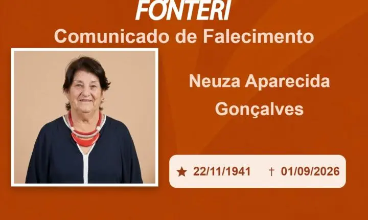 Com pesar, nos despedimos da Sra. Neuza Aparecida Gonçalves.