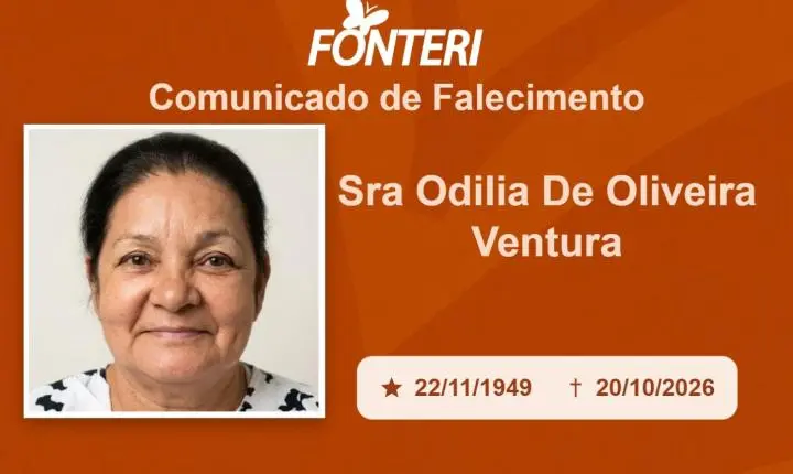 Com pesar, nos despedimos da Sra. Odilia de Oliveira Ventura