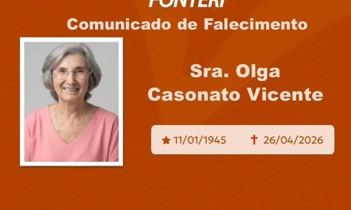 Com pesar, nos despedimos da Sra Olga Casonato Vicente 