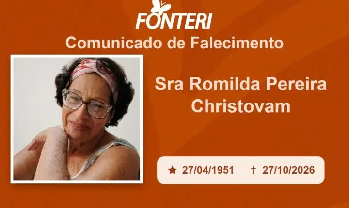 Com pesar, nos despedimos da Sra.Romilda Pereira Christovam.