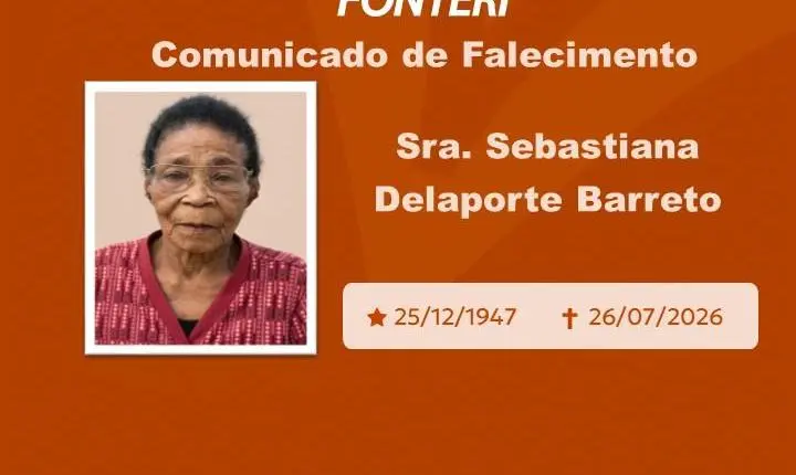 Com pesar, nos despedimos da Sra. Sebastiana Delaporte Barreto