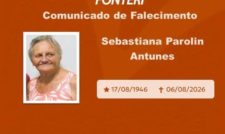 Com pesar, nos despedimos da Sra. Sebastiana Parolin Antunes