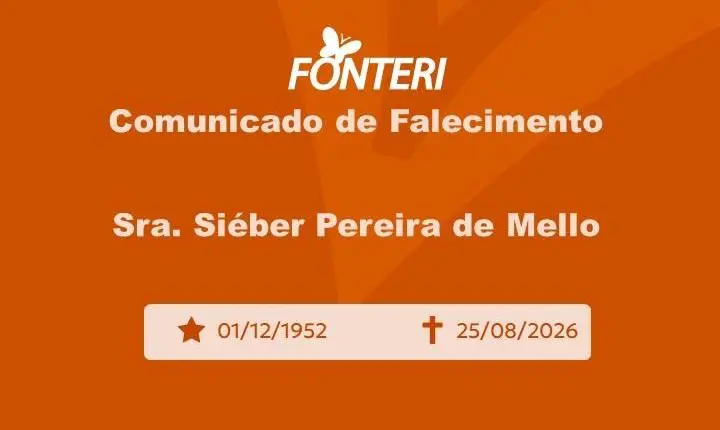 Com pesar, nos despedimos da Sra. Siéber Pereira de Mello