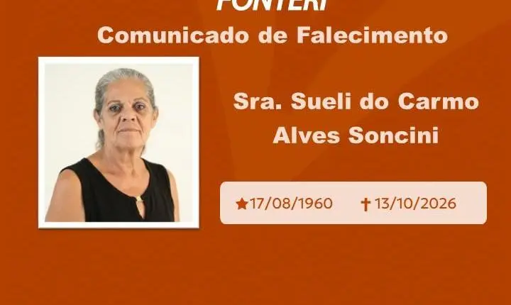 Com pesar, nos despedimos da Sra. Sueli do Carmo Alves Soncini 