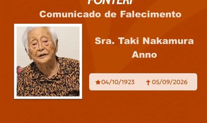 Com pesar, nos despedimos da Sra. Taki Nakamura Anno