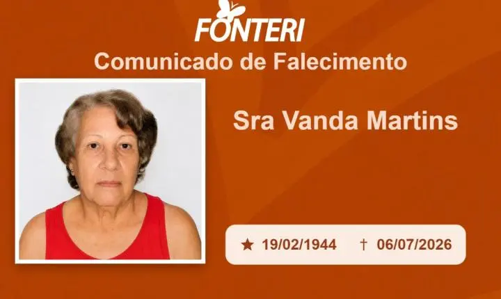 Com pesar, nos despedimos da Sra. Vanda Martins.