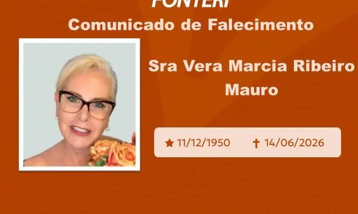 Com pesar, nos despedimos da Sra. Vera Marcia Ribeiro Mauro