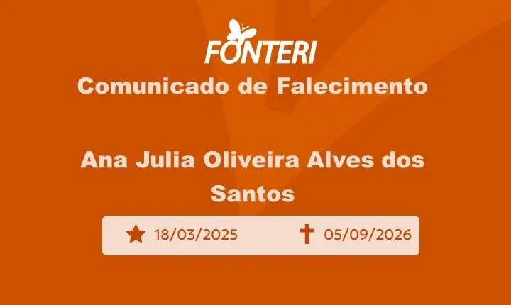 Com pesar, nos despedimos de Ana Julia Oliveira Alves dos Santos.