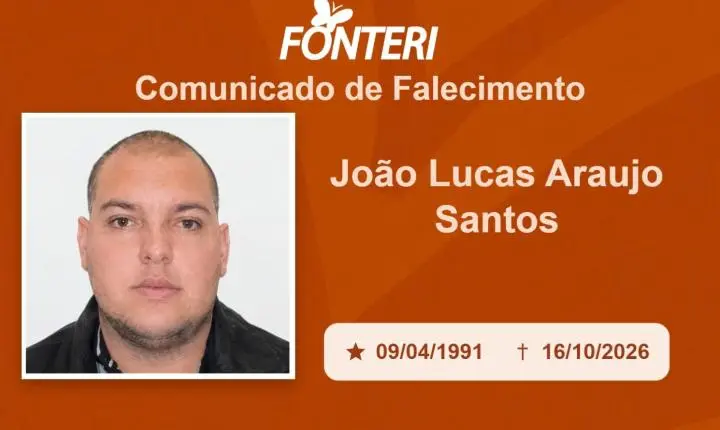 Com pesar, nos despedimos de João Lucas Araujo Santos.