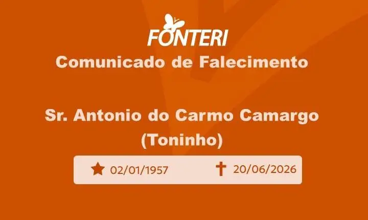 Com pesar, nos despedimos do Sr. Antonio do Carmo Camargo 