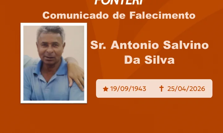 Com pesar, nos despedimos do Sr. Antonio Salvino da Silva