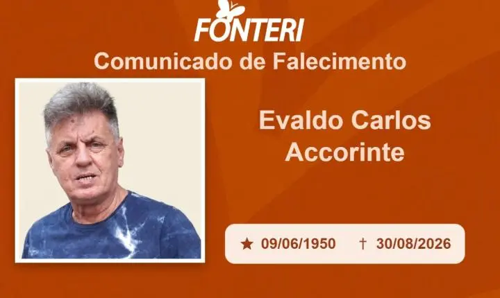 Com pesar, nos despedimos do Sr. Evaldo Carlos Accorinte