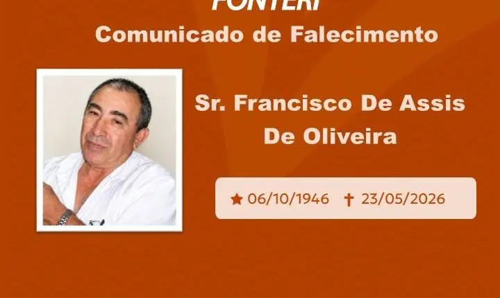 Com pesar, nos despedimos do Sr. Francisco Assis De Oliveira  
