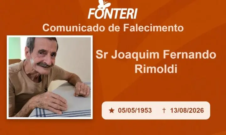 Com pesar, nos despedimos do Sr. Joaquim Fernando Rimoldi (SUCA).