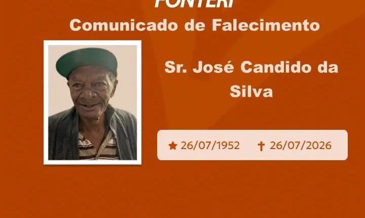 Com pesar, nos despedimos do Sr. José Candido da Silva 