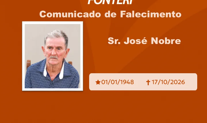 Com pesar, nos despedimos do Sr. José Nobre. 
