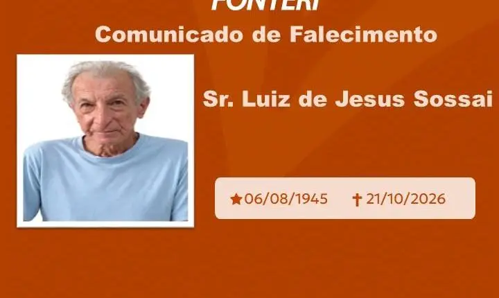 Com pesar, nos despedimos do Sr. Luiz de Jesus Sossai.