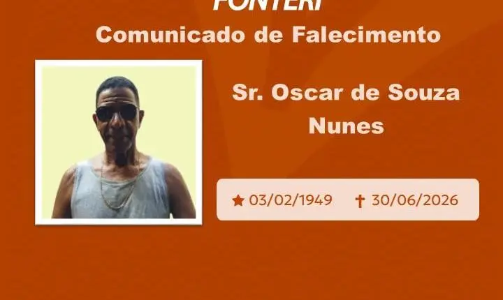 Com pesar, nos despedimos do Sr. Oscar de Souza Nunes