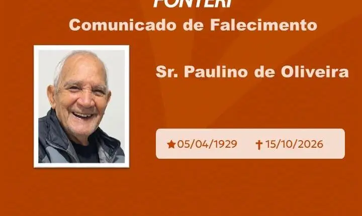 Com pesar, nos despedimos do Sr. Paulino de Oliveira  