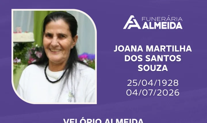 Cominucamos o Falecimento da Sra. JOANA MARTILHA DOS SANTOS SOUZA