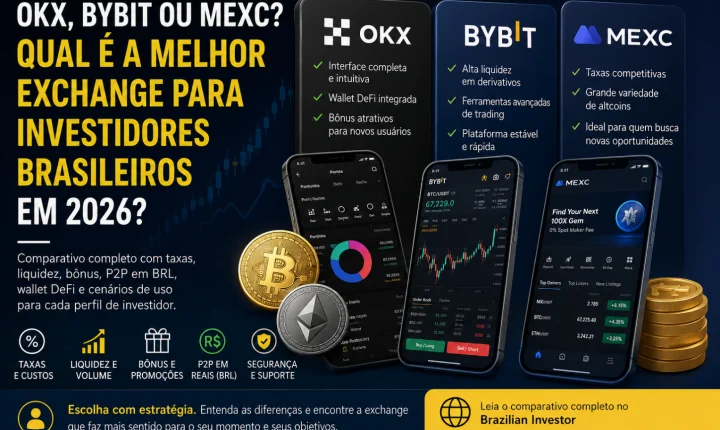 Comparativo de exchanges ajuda brasileiros a escolher entre OKX, Bybit e MEXC em 2026