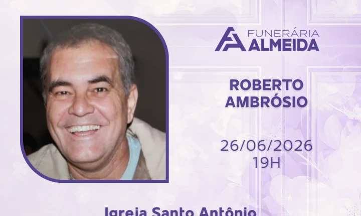 Comunicamos a Missa de 7º Dia de falecimento do Sr. Roberto Ambrósio