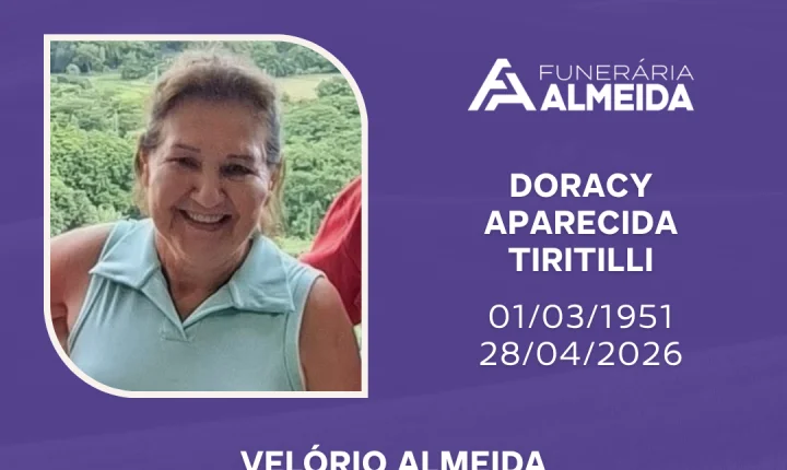 Comunicamos o falecimento da SRA. DORACY APARECIDA TIRITILLI 