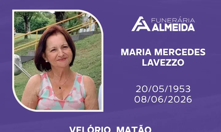 Comunicamos o Falecimento da Sra.  MARIA MERCEDES LAVEZZO