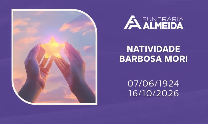 Comunicamos o Falecimento da SRA. NATIVIDADE BARBOSA MORI