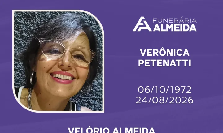 Comunicamos o falecimento da SRA. VERÔNICA PETENATTI