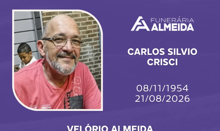 Comunicamos o falecimento do SR. CARLOS SILVIO CRISCI