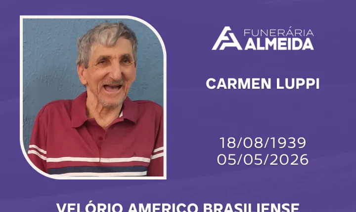 Comunicamos o falecimento do SR. CARMEN LUPPI