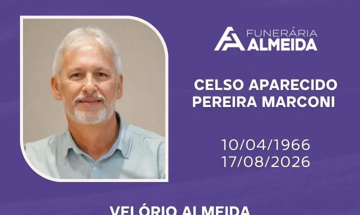 Comunicamos o falecimento do SR. CELSO APARECIDO PEREIRA MARCONI