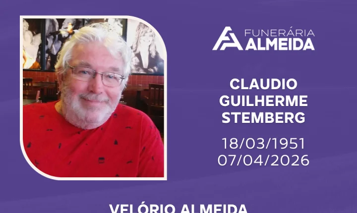 Comunicamos o falecimento do SR. CLAUDIO GUILHERME STEMBERG, mais conhecido como Lemão Carpinteiro